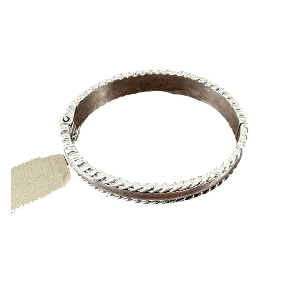 J. Jill Hinged Bracelet Bangle Silver Tone Braided Rope Magnetic Classic Polish - Picture 7 of 15
